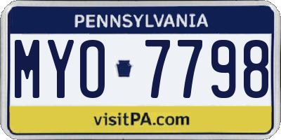 PA license plate MYO7798
