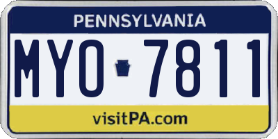 PA license plate MYO7811