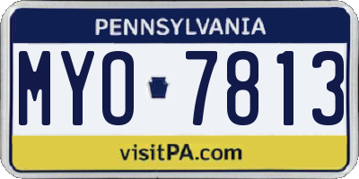 PA license plate MYO7813