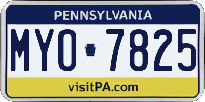 PA license plate MYO7825