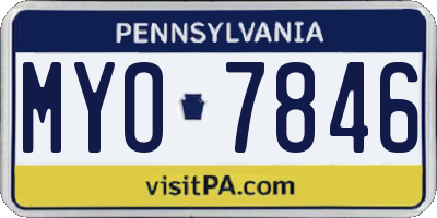 PA license plate MYO7846