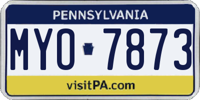 PA license plate MYO7873