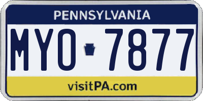 PA license plate MYO7877