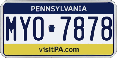 PA license plate MYO7878