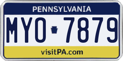 PA license plate MYO7879