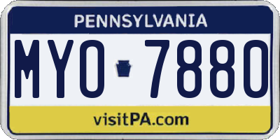 PA license plate MYO7880
