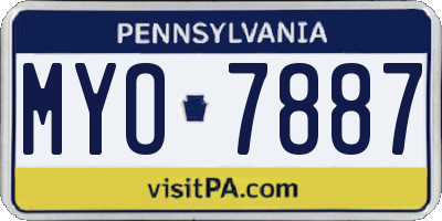 PA license plate MYO7887