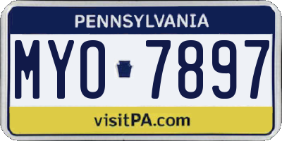 PA license plate MYO7897