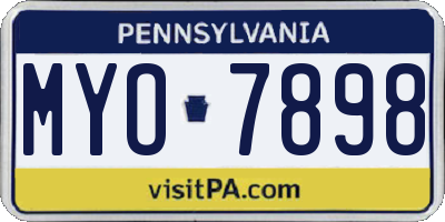 PA license plate MYO7898