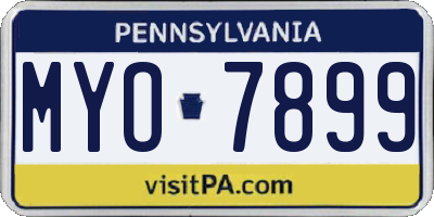 PA license plate MYO7899