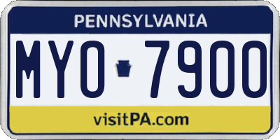 PA license plate MYO7900