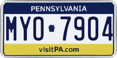 PA license plate MYO7904
