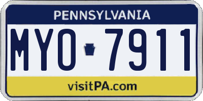 PA license plate MYO7911