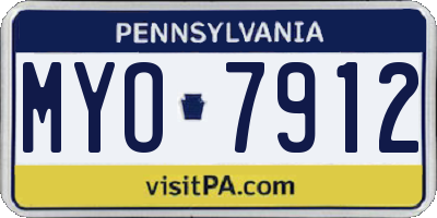 PA license plate MYO7912