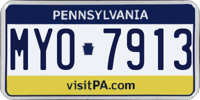 PA license plate MYO7913