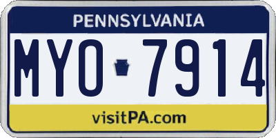 PA license plate MYO7914