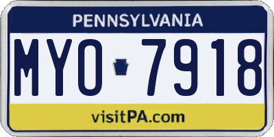 PA license plate MYO7918