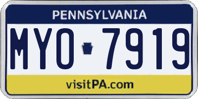 PA license plate MYO7919