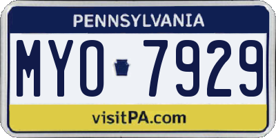PA license plate MYO7929