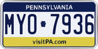PA license plate MYO7936
