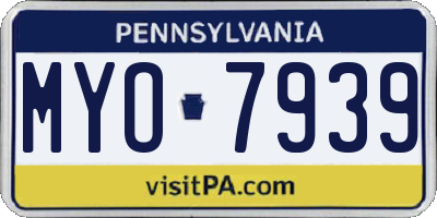 PA license plate MYO7939