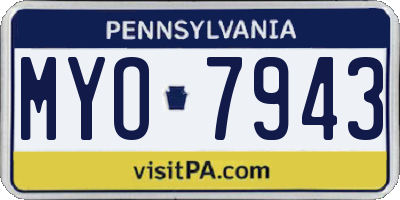 PA license plate MYO7943