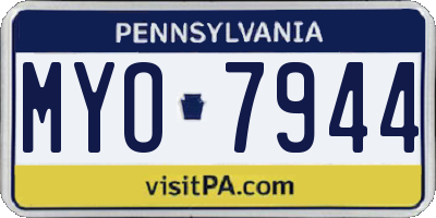 PA license plate MYO7944