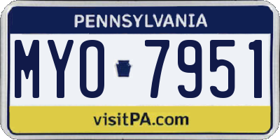 PA license plate MYO7951