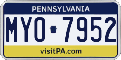 PA license plate MYO7952