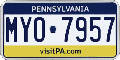 PA license plate MYO7957