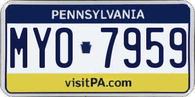 PA license plate MYO7959