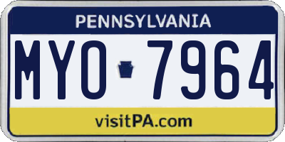 PA license plate MYO7964