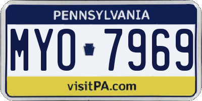 PA license plate MYO7969