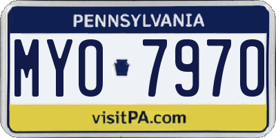 PA license plate MYO7970