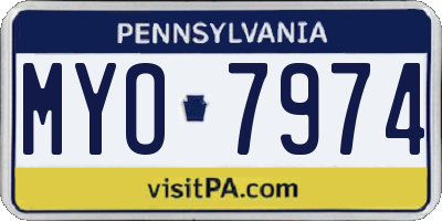 PA license plate MYO7974