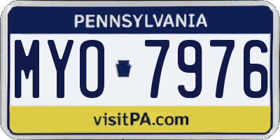 PA license plate MYO7976