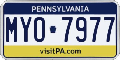 PA license plate MYO7977