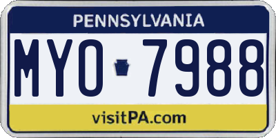 PA license plate MYO7988