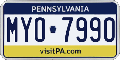 PA license plate MYO7990