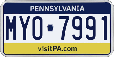 PA license plate MYO7991