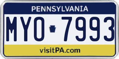 PA license plate MYO7993