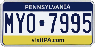PA license plate MYO7995