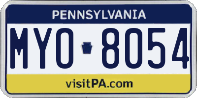 PA license plate MYO8054