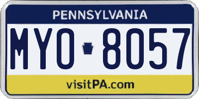 PA license plate MYO8057