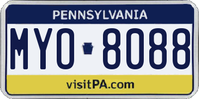 PA license plate MYO8088