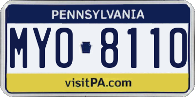 PA license plate MYO8110
