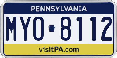 PA license plate MYO8112