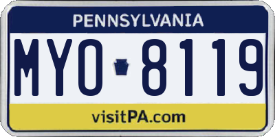 PA license plate MYO8119