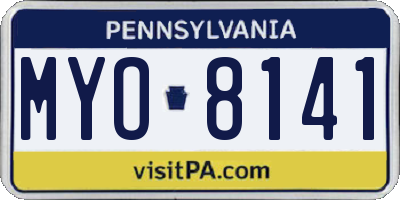 PA license plate MYO8141