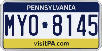 PA license plate MYO8145